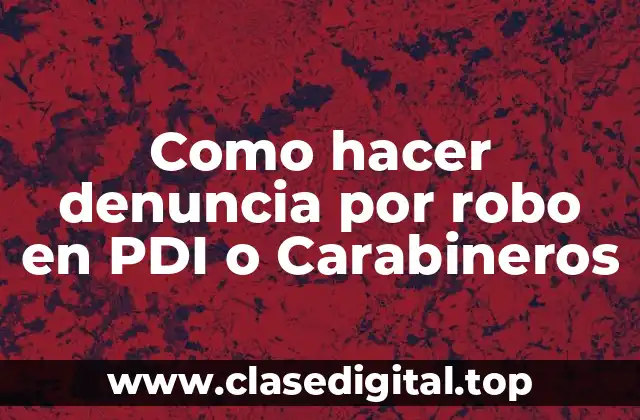 Como hacer denuncia por robo en PDI o Carabineros