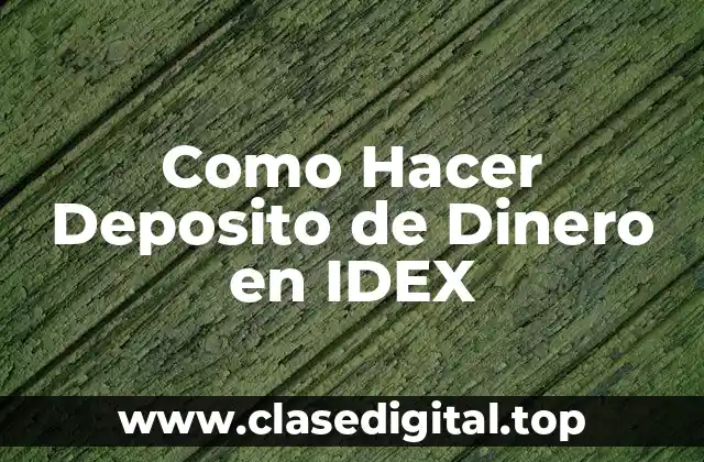 Como Hacer Deposito de Dinero en IDEX