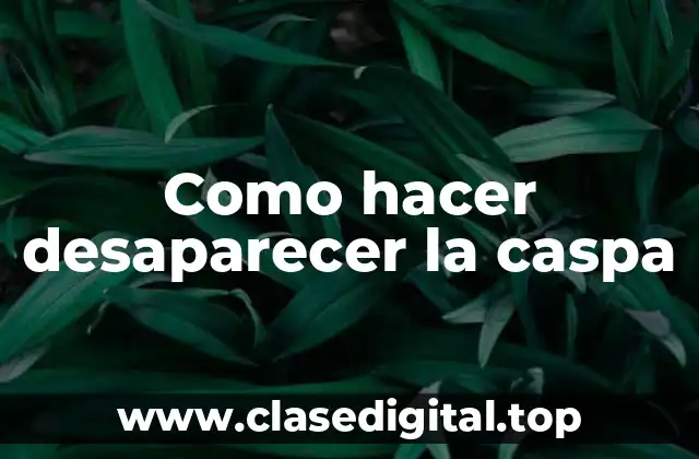 Como hacer desaparecer la caspa