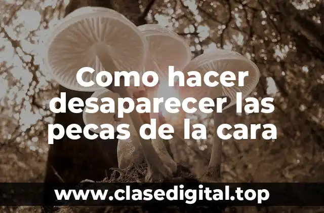 Como hacer desaparecer las pecas de la cara