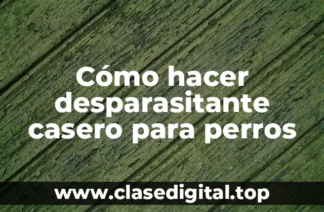 Cómo hacer desparasitante casero para perros