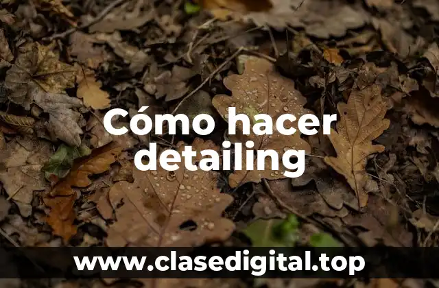 Cómo hacer detailing
