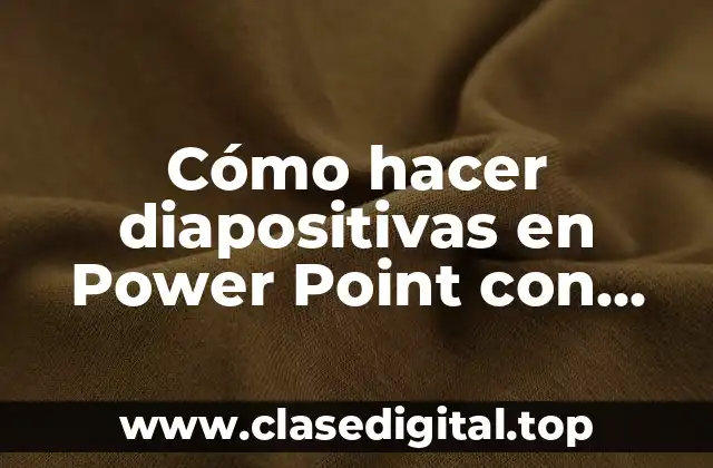 Cómo hacer diapositivas en Power Point con música de fondo