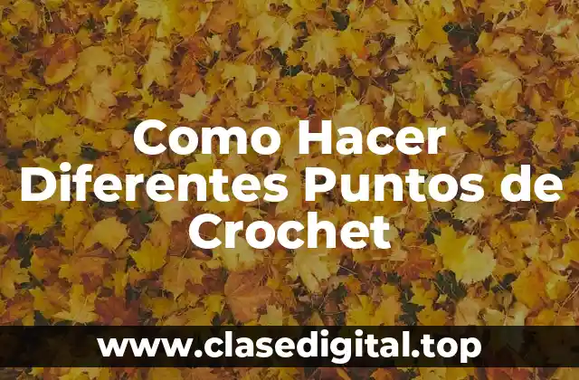 Como Hacer Diferentes Puntos de Crochet