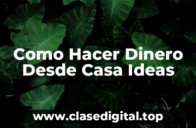 Como Hacer Dinero Desde Casa Ideas