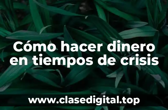 Cómo hacer dinero en tiempos de crisis