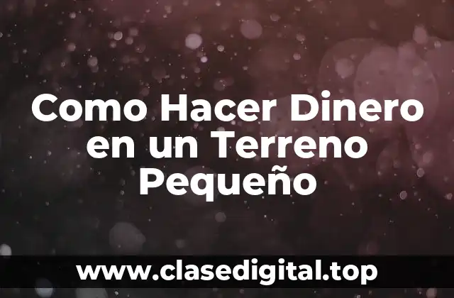 Como Hacer Dinero en un Terreno Pequeño