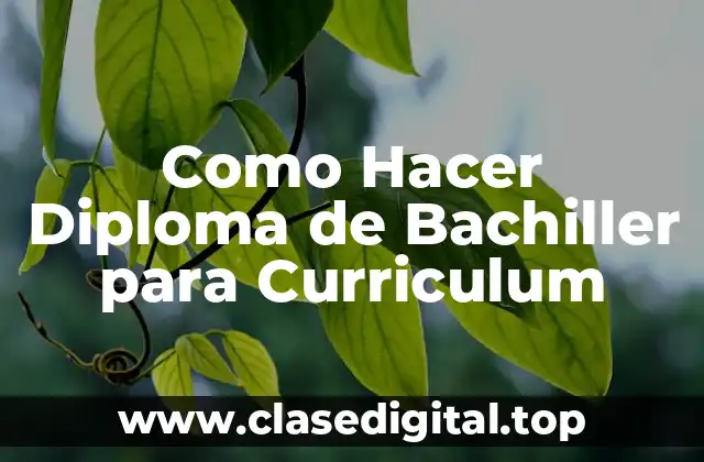 Como Hacer Diploma de Bachiller para Curriculum