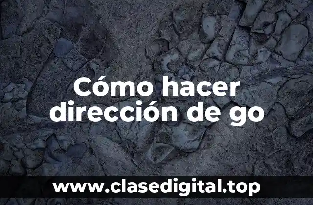 Cómo hacer dirección de go