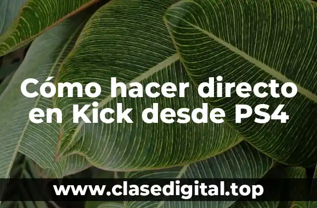 Cómo hacer directo en Kick desde PS4