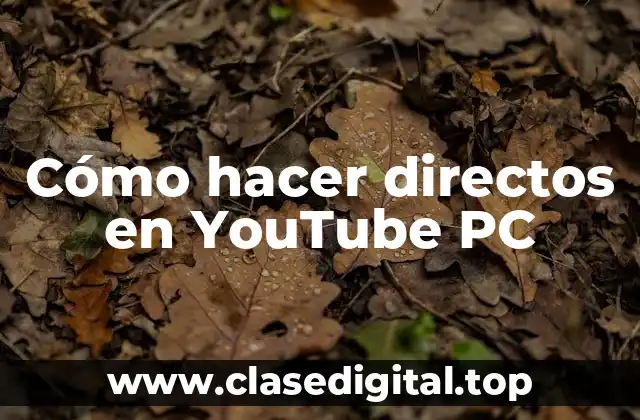 Cómo hacer directos en YouTube PC