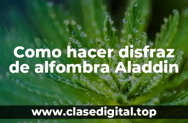 Como hacer disfraz de alfombra Aladdin