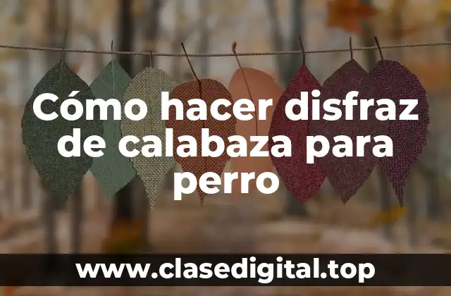 Cómo hacer disfraz de calabaza para perro