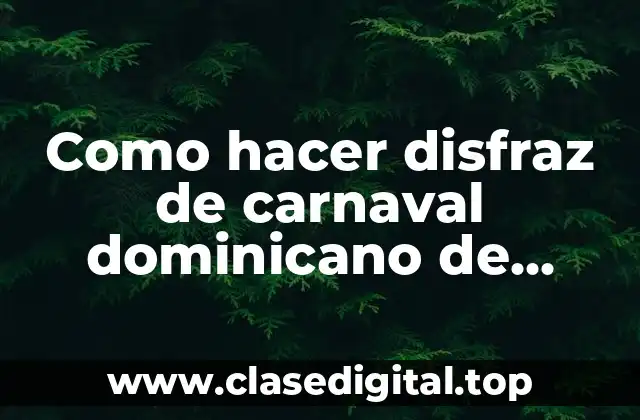 Como hacer disfraz de carnaval dominicano de sabana