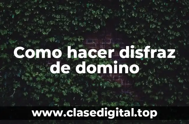 Como hacer disfraz de domino