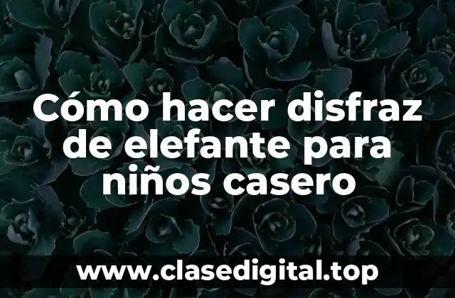 Cómo hacer disfraz de elefante para niños casero