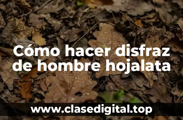 Cómo hacer disfraz de hombre hojalata