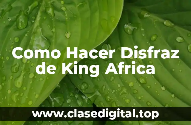 Como Hacer Disfraz de King Africa