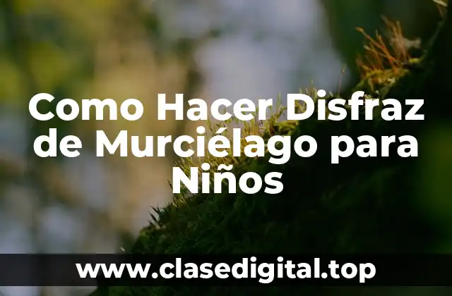 Como Hacer Disfraz de Murciélago para Niños