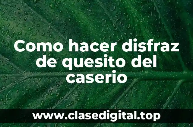 Como hacer disfraz de quesito del caserio