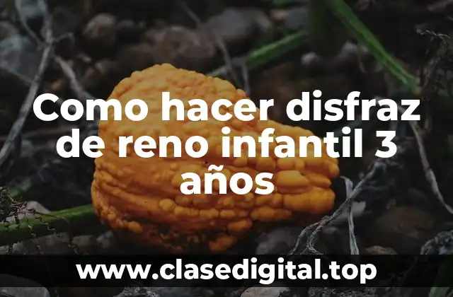 Como hacer disfraz de reno infantil 3 años