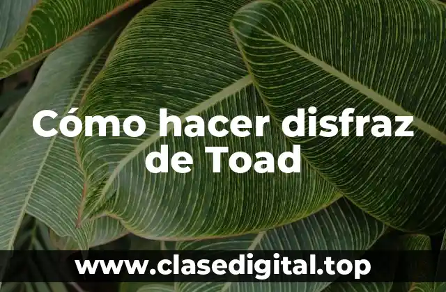 Cómo hacer disfraz de Toad