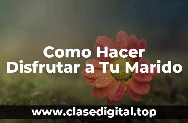 Como Hacer Disfrutar a Tu Marido