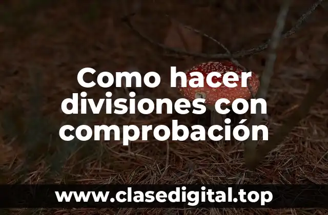 Como hacer divisiones con comprobación