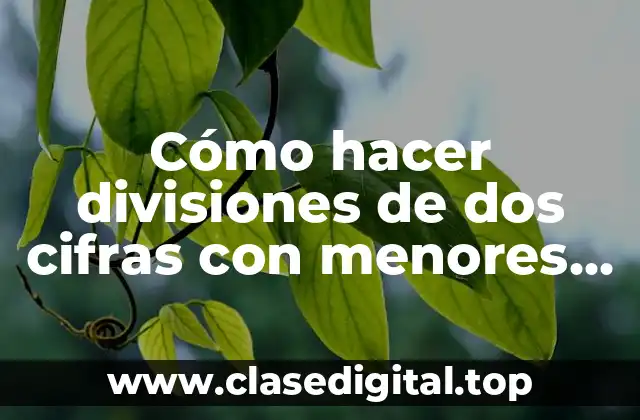 Cómo hacer divisiones de dos cifras con menores dividendos