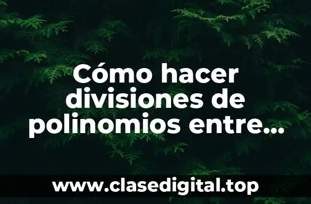 Cómo hacer divisiones de polinomios entre polinomios