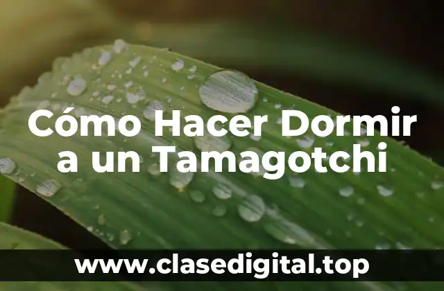 Cómo Hacer Dormir a un Tamagotchi