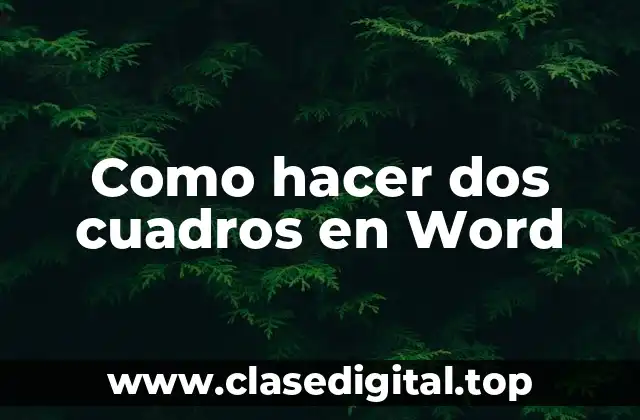 Como hacer dos cuadros en Word