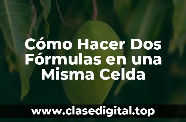 Cómo Hacer Dos Fórmulas en una Misma Celda