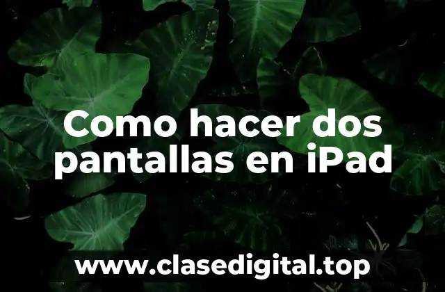 Como hacer dos pantallas en iPad