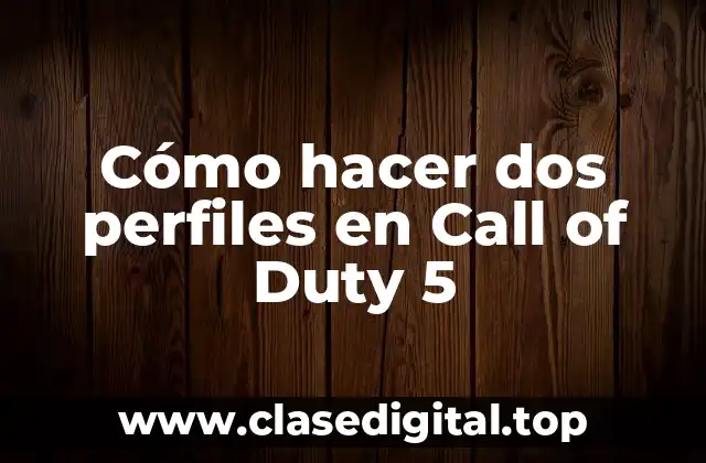 Cómo hacer dos perfiles en Call of Duty 5