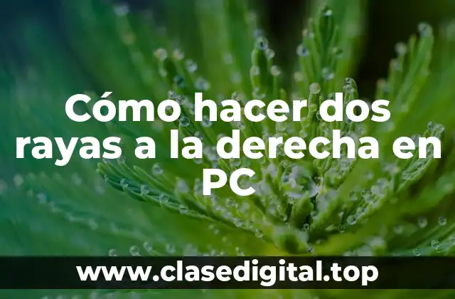 Cómo hacer dos rayas a la derecha en PC