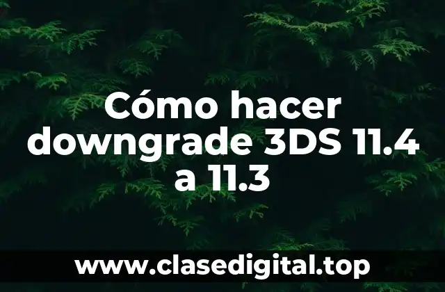 Cómo hacer downgrade 3DS 11.4 a 11.3