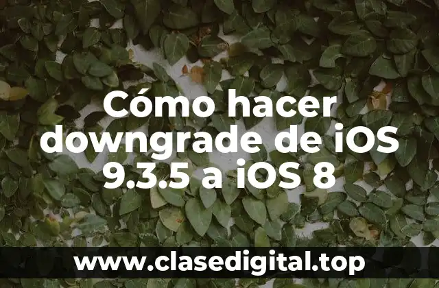 Cómo hacer downgrade de iOS 9.3.5 a iOS 8