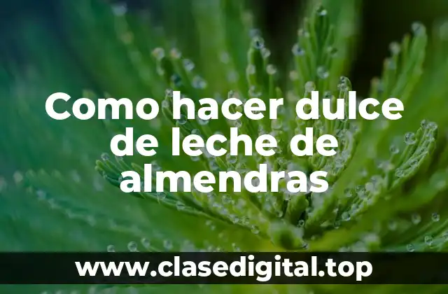 ¿Qué es el dulce de leche de almendras?