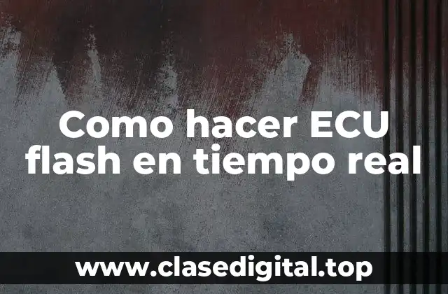 Como hacer ECU flash en tiempo real