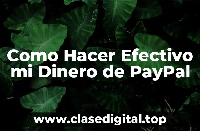 Como Hacer Efectivo mi Dinero de PayPal