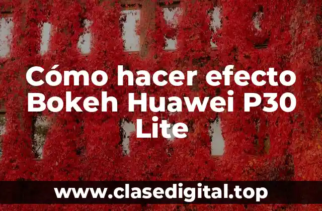 Cómo hacer efecto Bokeh Huawei P30 Lite