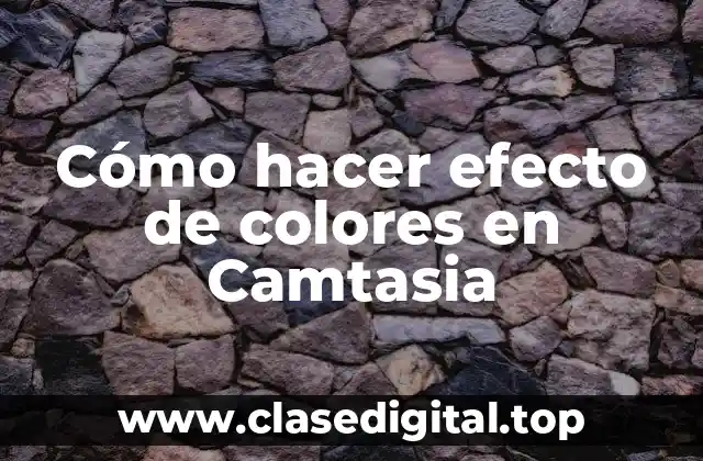 Cómo hacer efecto de colores en Camtasia