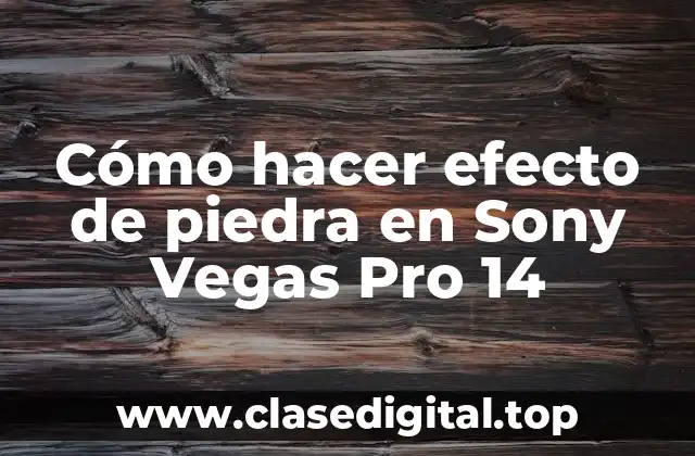 Cómo hacer efecto de piedra en Sony Vegas Pro 14