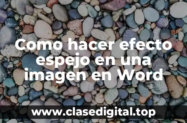 Como hacer efecto espejo en una imagen en Word
