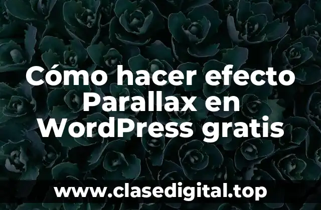 ¿Qué es el efecto Parallax y cómo se utiliza en WordPress?