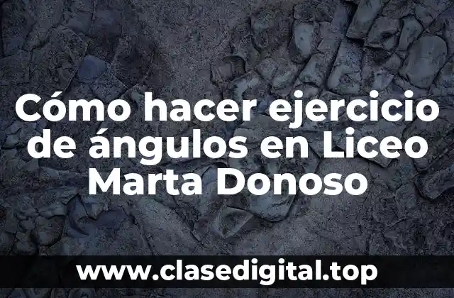 Cómo hacer ejercicio de ángulos en Liceo Marta Donoso
