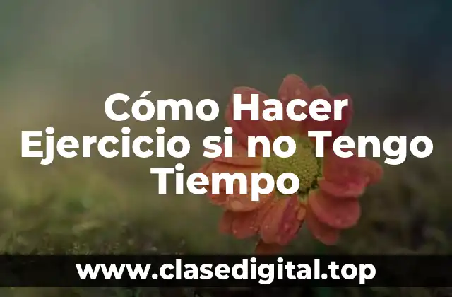 Cómo Hacer Ejercicio si no Tengo Tiempo