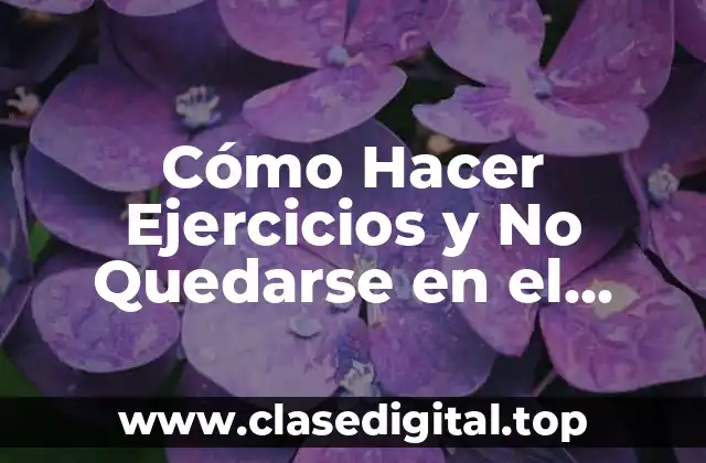 Cómo Hacer Ejercicios y No Quedarse en el Intento