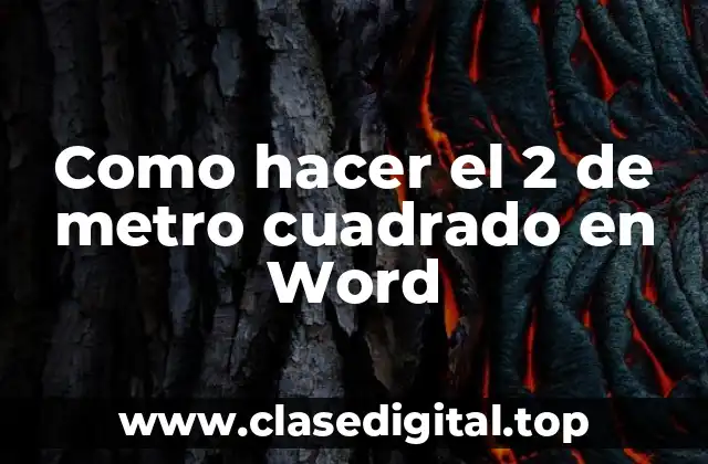 Como hacer el 2 de metro cuadrado en Word